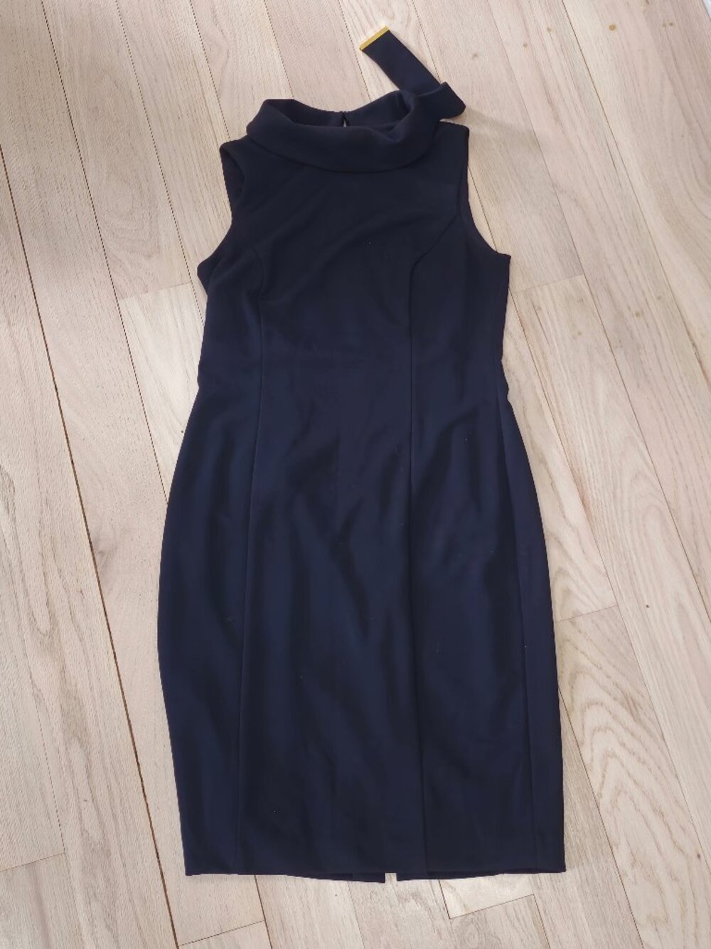 TAHARI ARTHUR S. LEVINE WOMENS BLACK SHEATH DRESS SZ 8